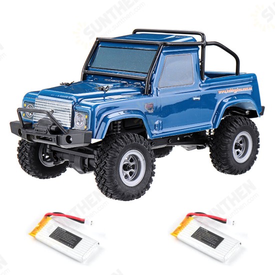 1/24 Mini RC Car Crawler with Two Batteries 4WD 2.4G Waterproof RC Vehicle Model RTR for Kids and Adults