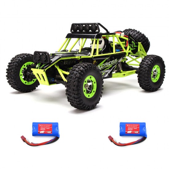 12427 2.4G 1/12 4WD Crawler RC Car With LED Light Two Battery 7.4V 1500mAh