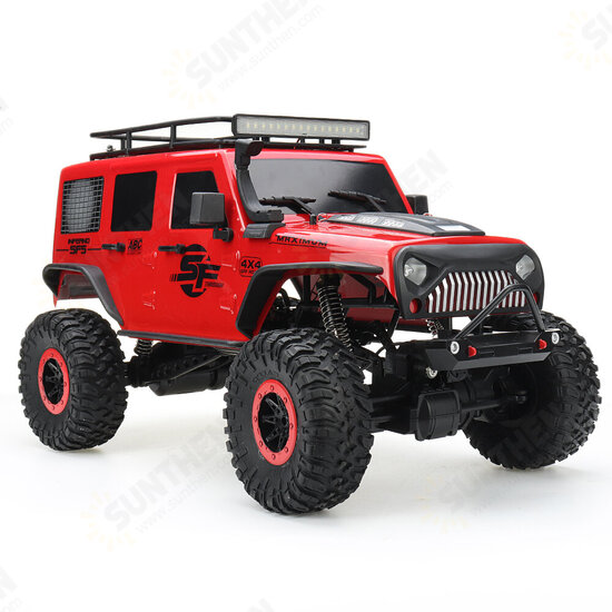 104311 1/10 2.4G 4X4 Crawler RC Car Desert Mountain Rock Vehicle Models With Two Motors LED Head Light Two Battery