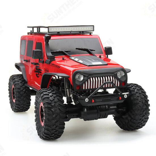 104311 1/10 2.4G 4X4 Crawler RC Car Desert Mountain Rock Vehicle Models With Two Motors LED Head Light Two Battery