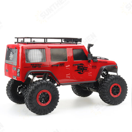 104311 1/10 2.4G 4X4 Crawler RC Car Desert Mountain Rock Vehicle Models With Two Motors LED Head Light Two Battery