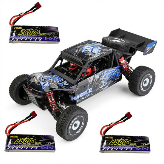 124018 1:12 RTR Upgraded 7.4V 2600mAh 2.4G 4WD 60km/h Metal Chassis RC Car Vehicles Models Two/Three Batteries