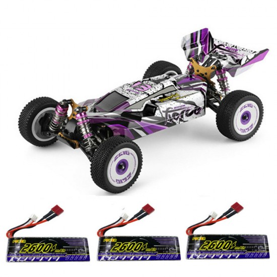 124019 RTR Two/Three Upgraded 2600mAh Battery 2.4G 4WD 60km/h Metal Chassis RC Car Vehicles Models Toys