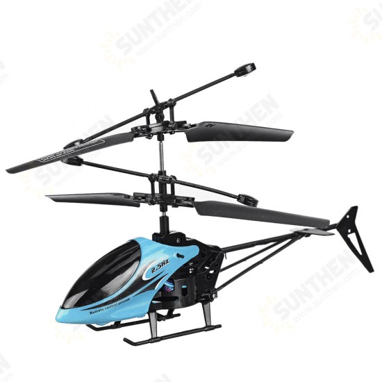 2CH Fall Resistant Remote Control Mini Helicopter with LED Light for Children Outdoor Toys