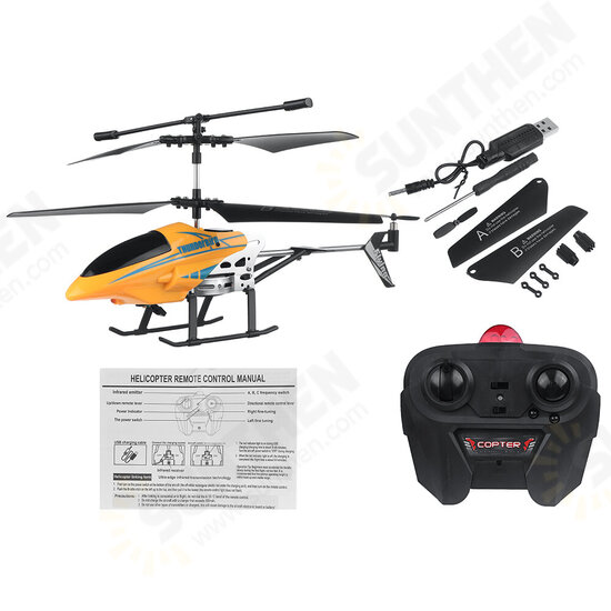 D728 3.5CH Fall Resistant Led Light USB Chargering Alloy Remote Control RC Helicopter RTF Children Gift Outdoor Toys