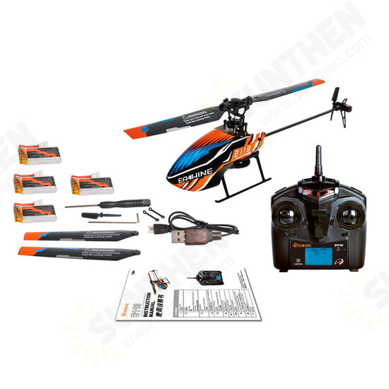 E119 2.4G 4CH 6-Axis Gyro Flybarless RC Helicopter RTF 3pcs 4pcs Batteries Version