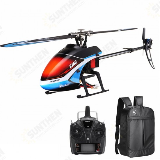 E160 V2 6CH Dual Brushless 3D6G System Flybarless RC Helicopter RTF with Backpack