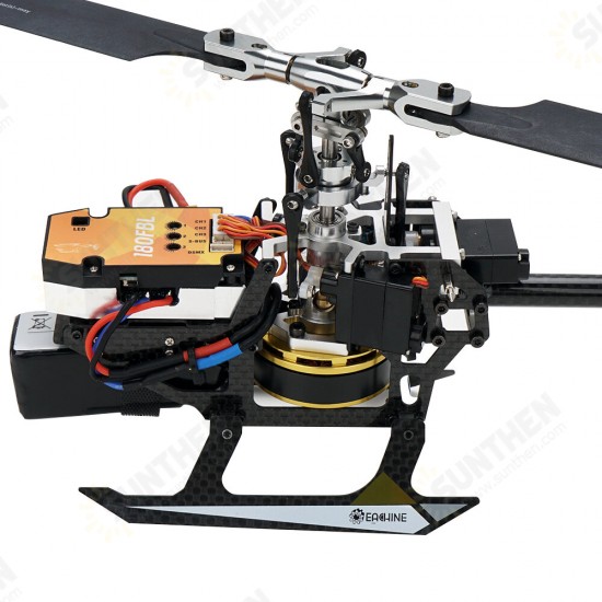 E180 6CH 3D6G System Dual Brushless Direct Drive Motor Flybarless RC Helicopter RTF Compatible with S-FHSS