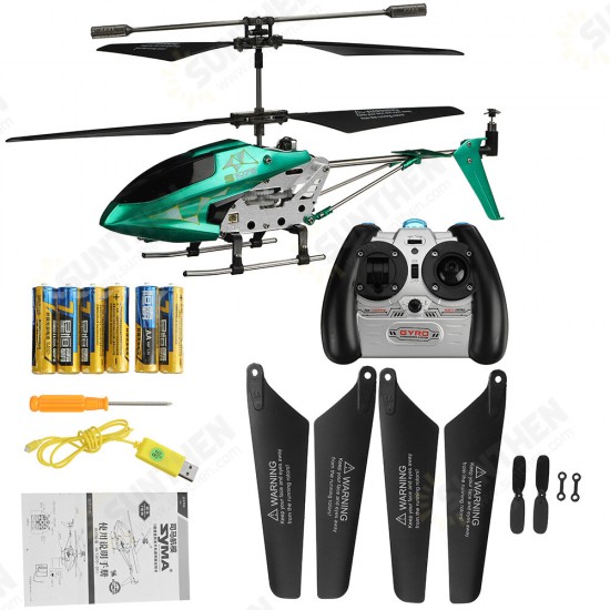 S107E 2.4G 3.5CH Alloy Helicopter Anti-Collision Anti-Fall Electric Helicopter Toys for Kids