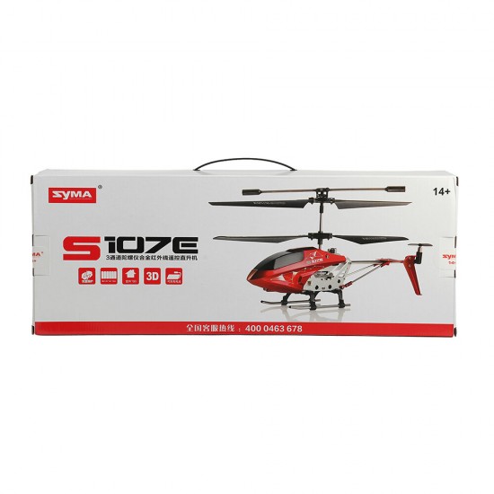 S107E 2.4G 3.5CH Alloy Helicopter Anti-Collision Anti-Fall Electric Helicopter Toys for Kids