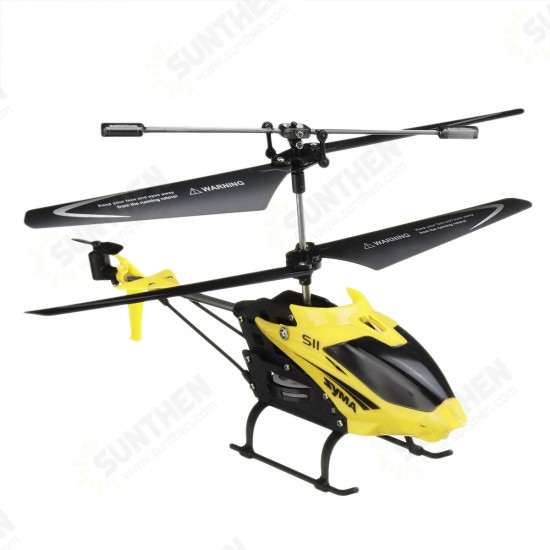 S11 3CH Single-blade Electronic Gyroscope LED Light Omni-Directional Controls Alloy RC Helicopter RTF for Kids