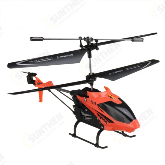 S11 3CH Single-blade Electronic Gyroscope LED Light Omni-Directional Controls Alloy RC Helicopter RTF for Kids