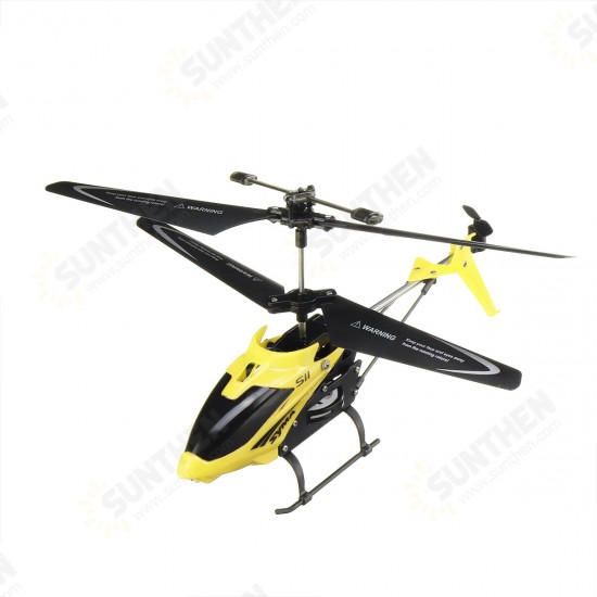 S11 3CH Single-blade Electronic Gyroscope LED Light Omni-Directional Controls Alloy RC Helicopter RTF for Kids