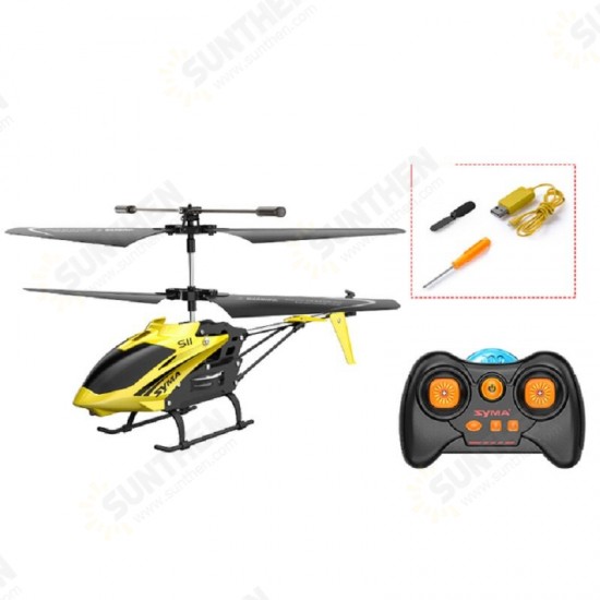 S11 3CH Single-blade Electronic Gyroscope LED Light Omni-Directional Controls Alloy RC Helicopter RTF for Kids