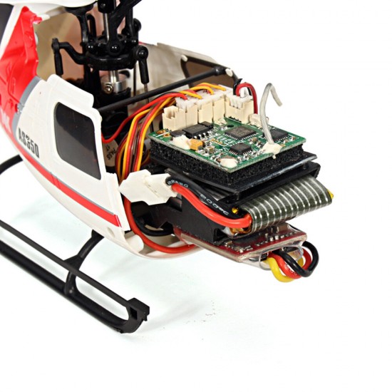 K123 6CH Brushless 3D6G System AS350 Scale RC Helicopter Compatible with FUTAB-A S-FHSS 4PCS 3.7V 500MAH Lipo Battery