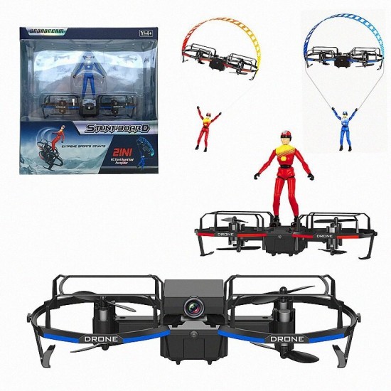 2.4GHZ WIFI With HD Camera 2 in 1 RC Stunt Paraglider Flight Mode Altitude Hold Mode Mini Quadcopter Drone RTF