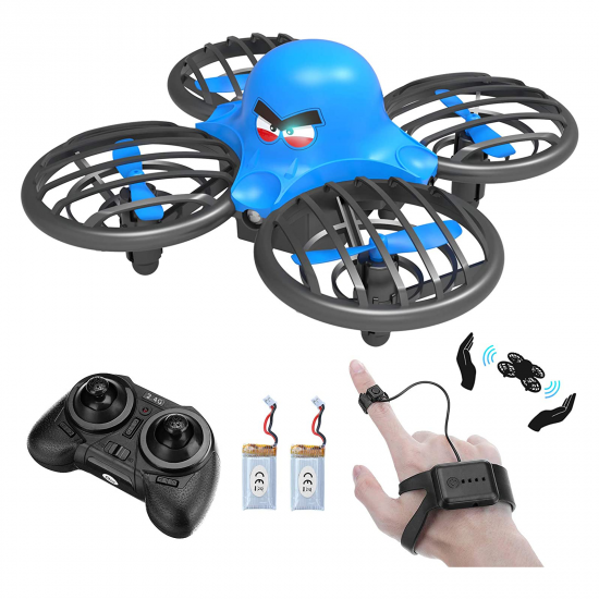 F111 Mini Drone for Kids Gesture Sensing Control 360° Flip LED Light Altitude Hold RC Quadcopter