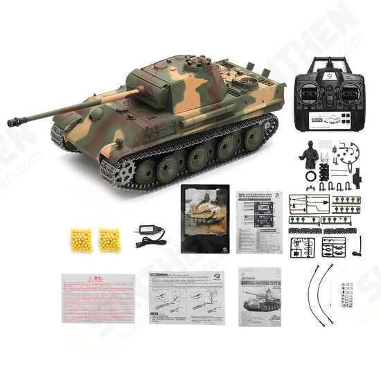 3879 Upgraded A 2.4G 1/16 RC Tank German Panther G RTR W/ 360° Turret RC Tank Car Vehicle Models