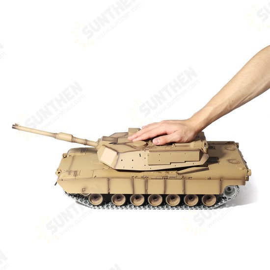 6.0 Version 3918-1 1/16 2.4G M1A2 Rc Car Battle Tank Metal Track with Sound Smoke Toy