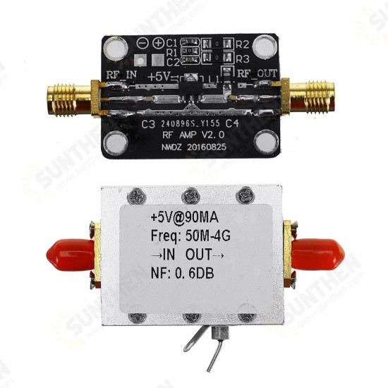 0.05-4GHz Ultra-low Noise NF=0.6dB High Linearity Broadband Amplifier LNA Input -110dBm