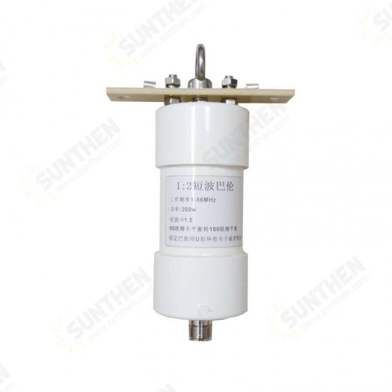 1:2 1-56MHz 200W Balun HAM Shortwave Antenna Balun 50 ohm to 100 ohm Unbalanced Balance