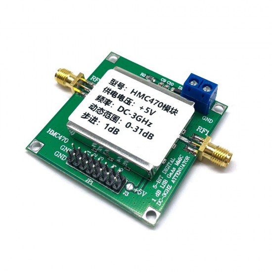 HMC470 DC5V 3GHz 1dB to 31dB 5-bit GaAs IC Digital Radio Frequency Attenuator Module