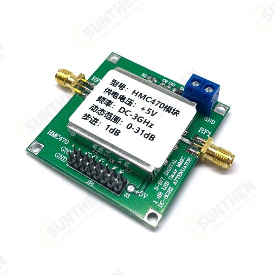 HMC470 DC5V 3GHz 1dB to 31dB 5-bit GaAs IC Digital Radio Frequency Attenuator Module