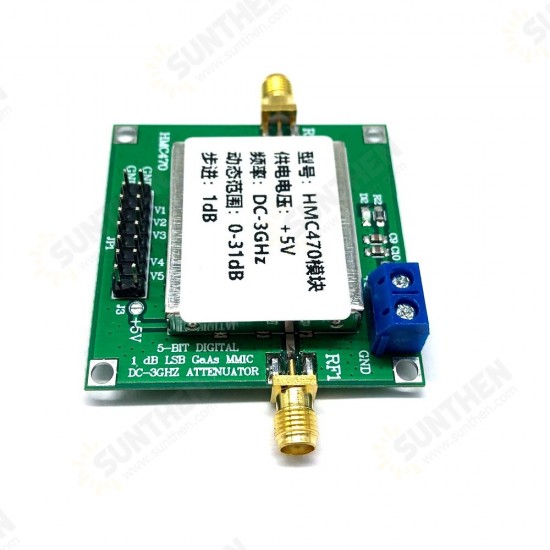 HMC470 DC5V 3GHz 1dB to 31dB 5-bit GaAs IC Digital Radio Frequency Attenuator Module