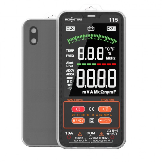 RM115 T-RMS Smart Digital Multimeter 6000 Counts Multimetro Professional AC/DC Current Voltage Auto-Ranging Meter