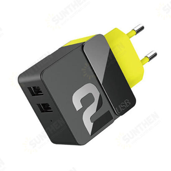 EU Plug 2.4A Fast Charging Dual USB Port Travel Home Wall Charger Adapter For iPhone X XS Oneplus 7 HUAWEI P30 XIAOMI MI9 S10 S10+