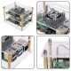 1-10 Layers Transparent Acrylic Case Box + Cooling Fan with Metal Cover for Raspberry Pi 4 /3 Model B+/3B
