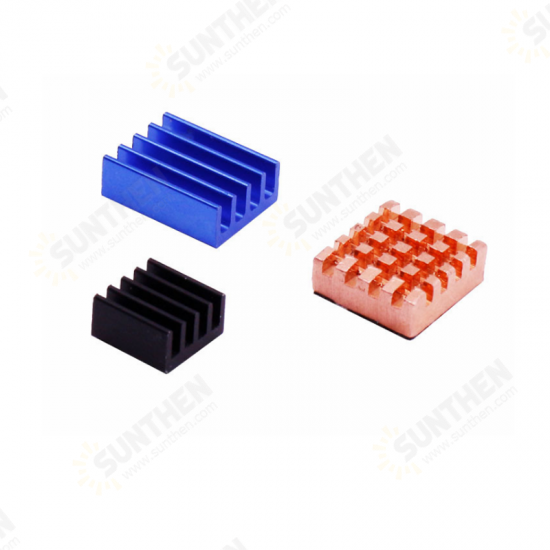 1 Copper Sheet + 2 Aluminum Sheets Heatsink Kit with Black Glue for Raspberry Pi 4B