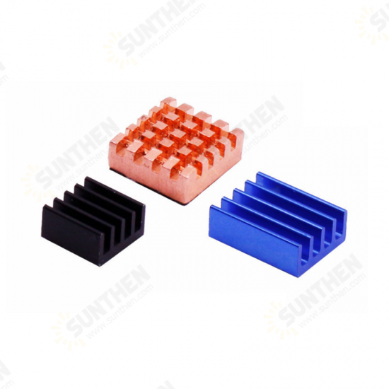 1 Copper Sheet + 2 Aluminum Sheets Heatsink Kit with Black Glue for Raspberry Pi 4B