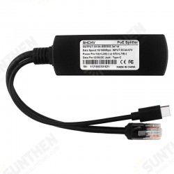 100Mbps/1000Mbps 5V 3A Type-C Power Over Ethernet Active POE Splitter for Raspberry Pi 4B 100Mbps/1000Mbps 5V 3A Type-C Power Over Ethernet Active POE Splitter for Raspberry Pi 4B