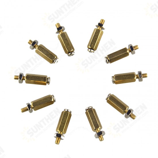 10SETS DIY 11MM Hex Brass Cylinder + Screw + Nut Kits For Raspberry Pi