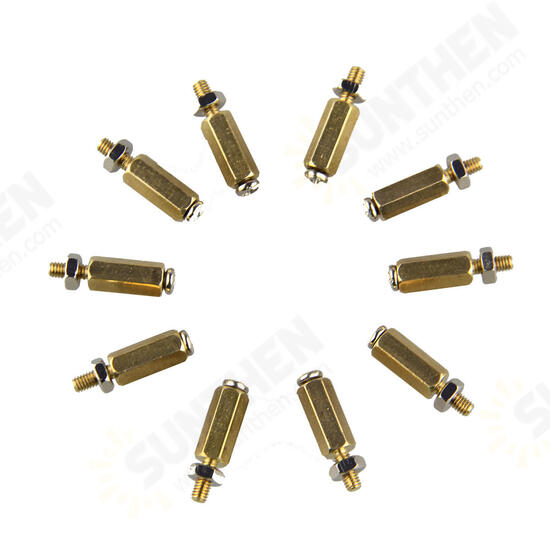 3SETS DIY 11MM Hex Brass Cylinder + Screw + Nut Kits For Raspberry Pi