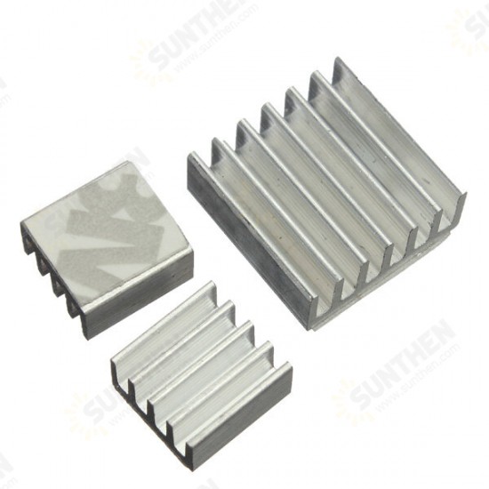 3pcs Adhesive Aluminum Heat Sink Cooler Kit For Cooling Raspberry Pi