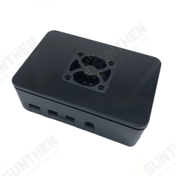 93 x 62 x 30MM Black ABS Protective Shell Box + Cooling Fan for Raspberry Pi 4B Module 93 x 62 x 30MM Black ABS Protective Shell Box + Cooling Fan for Raspberry Pi 4B Module
