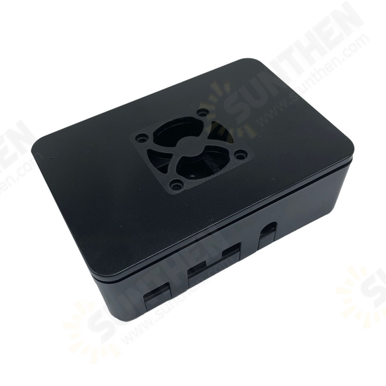 93 x 62 x 30MM Black ABS Protective Shell Box + Cooling Fan for Raspberry Pi 4B Module