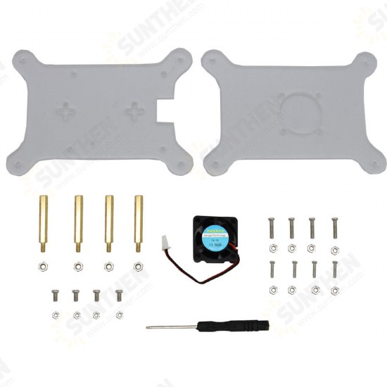 Acrylic Case Protetive Shell with Cooling Fan for Raspberry Pi 4 Model B/3B+/3B/2B