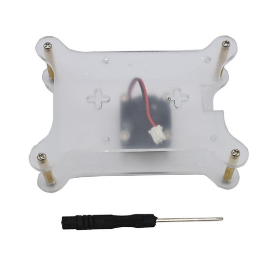 Acrylic Case Protetive Shell with Cooling Fan for Raspberry Pi 4 Model B/3B+/3B/2B