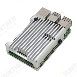 Aluminum Alloy CNC Enclosure Case Gold/Silver/Sky Gray/Blue/Red/Black Metal Shell without Fan Version For Raspberry Pi 4B+ Aluminum Alloy CNC Enclosure Case Gold/Silver/Sky Gray/Blue/Red/Black Metal Shell without Fan Version For Raspberry Pi 4B+