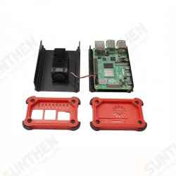 Aluminum Alloy Case Active Passive Cooling Fan Thermal Pad Heat Dissipation Shell for Raspberry Pi 4 Model B Aluminum Alloy Case Active Passive Cooling Fan Thermal Pad Heat Dissipation Shell for Raspberry Pi 4 Model B