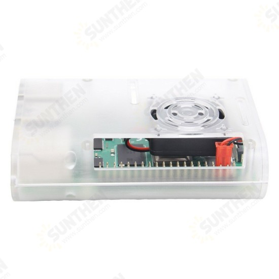 Black / Transparent Protective ABS Case Support Cooling Fan for Raspberry Pi 4 Model B