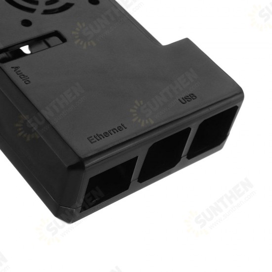 Black ABS Exclouse Box Case With Fan Hole For Raspberry PI 3 Model B+