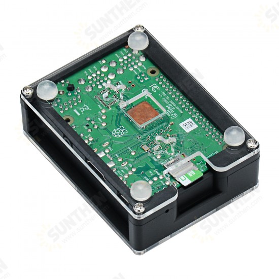 Black Acrylic Case Support Dual Cooling Fans For Raspberry Pi 3B+ Board Black Acrylic Case Support Dual Cooling Fans For Raspberry Pi 3B+ Board