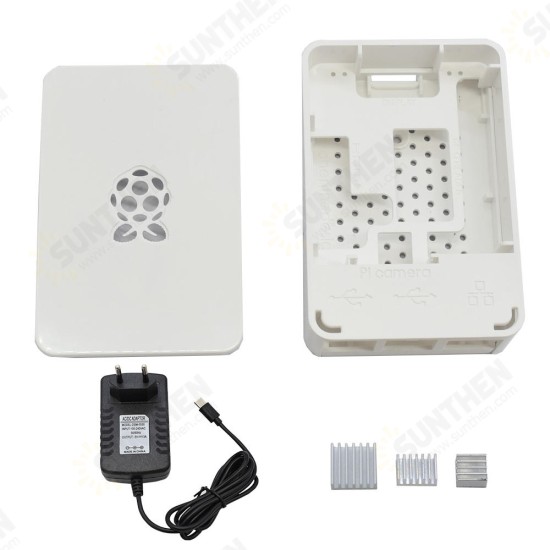 Black/White/Transparent Raspberry Pi ABS Case Enclosure Box V4 With Heat Sink + 5V3A Power Supply EU Plug DIY Kit For Raspberry Pi 4B