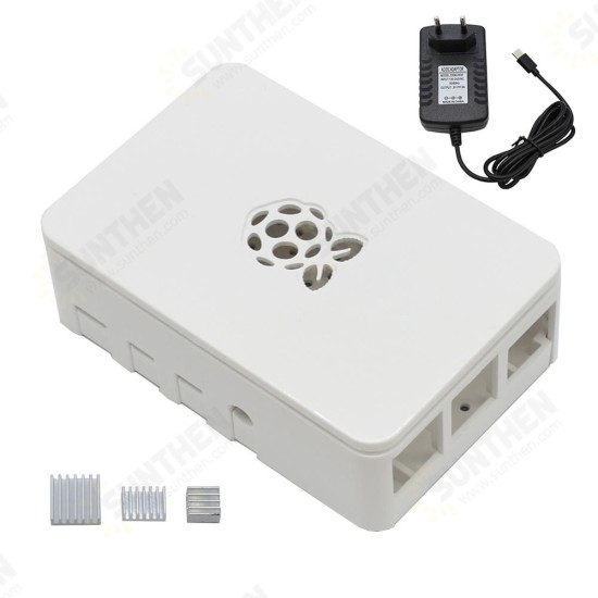 Black/White/Transparent Raspberry Pi ABS Case Enclosure Box V4 With Heat Sink + 5V3A Power Supply EU Plug DIY Kit For Raspberry Pi 4B