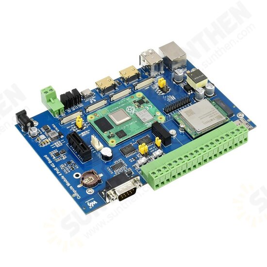 C0281 Raspberry Pi CM4 Compute Module IoT PoE Expansion Board Support 5G/4G Module RS485/RS232