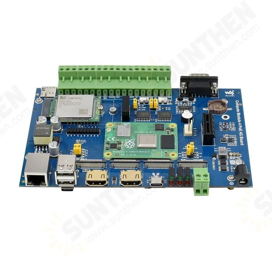 C0281 Raspberry Pi CM4 Compute Module IoT PoE Expansion Board Support 5G/4G Module RS485/RS232